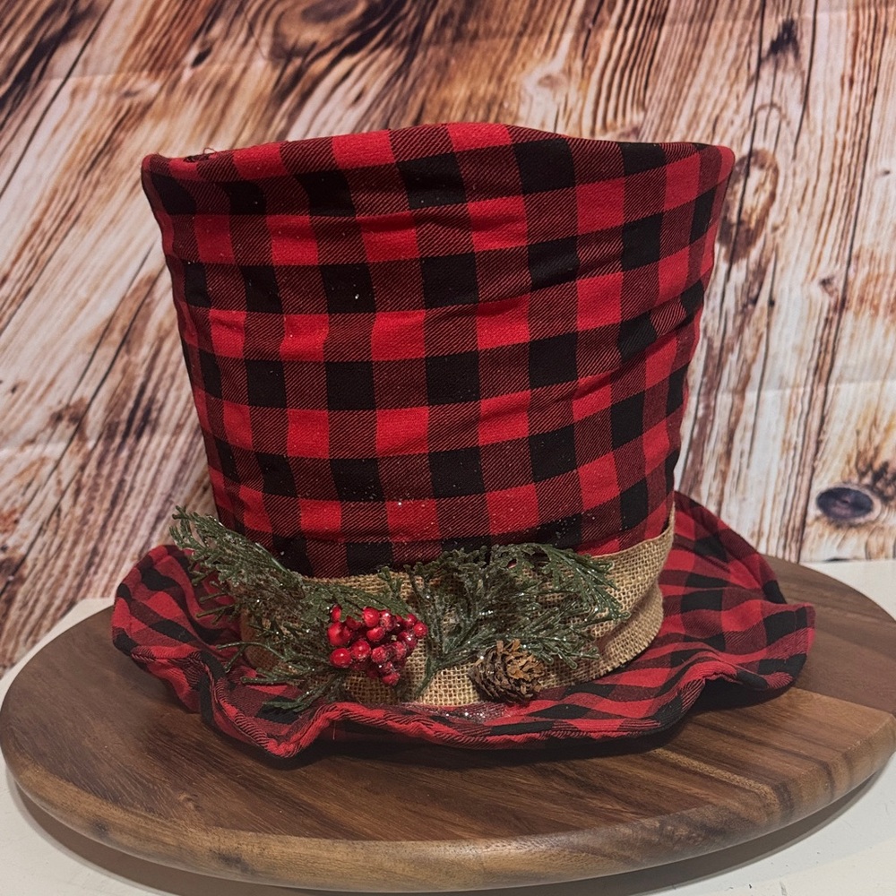 Festive Red and Black Plaid Tree Topper